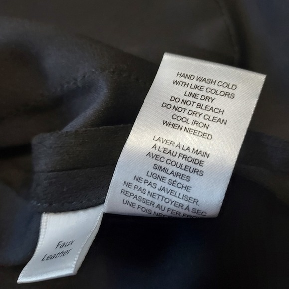 T Tahari Faux Leather Suede‎ Feel Open Jacket Blazer Cuff Sleeve 2XL - Picture 9 of 9